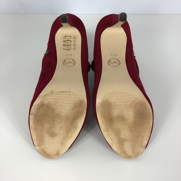 Michael Kors Agnes Open Toe Suede Bootie Heels 7.5 - Picture 6 of 8